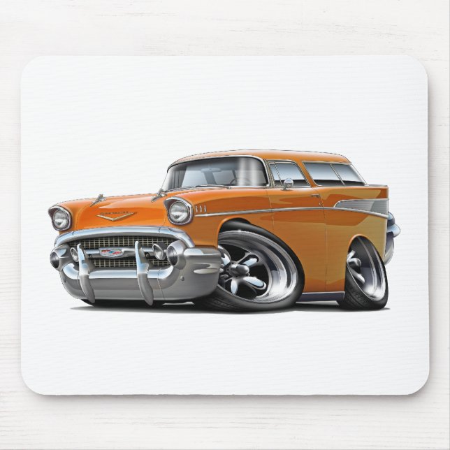 Mousepad Hot rod 1957 da laranja do nómada de Chevy (Frente)