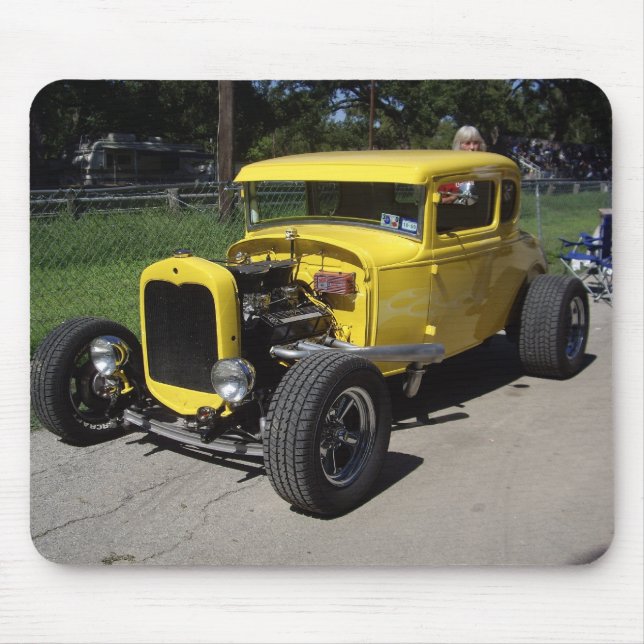 Mousepad Hot rod amarelo (Frente)