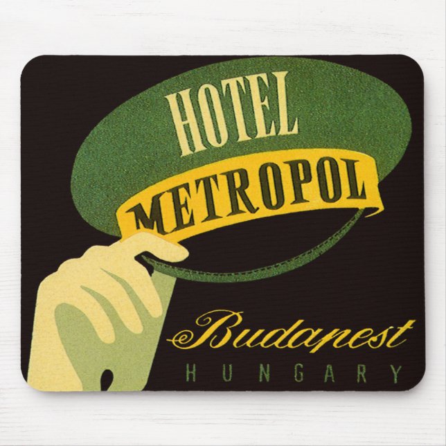Mousepad Hotel Metropol Budapest Hungria Bellhop Hat (Frente)