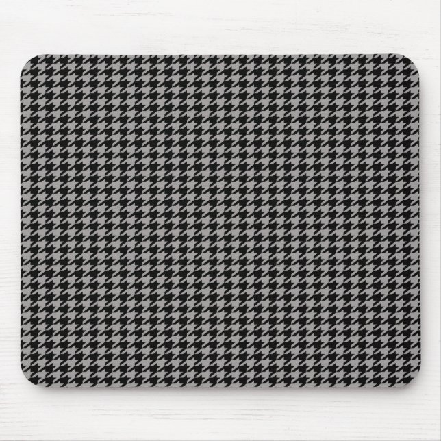 Mousepad Houndstooth preto no cinza (Frente)