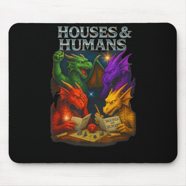 Mousepad Houses And Humans Funny Novelty Rpg Gamers Men Wom (Frente)