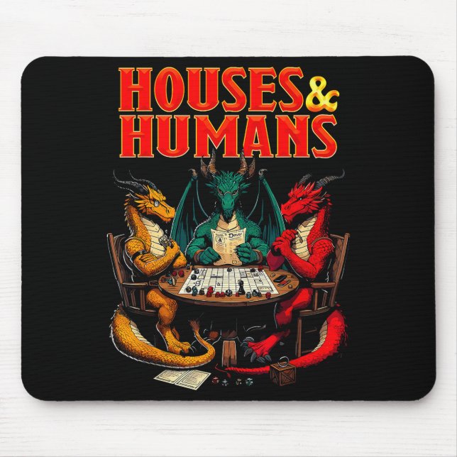 Mousepad Houses And Humans Funny Tabletop Rpg Dice Game Par (Frente)