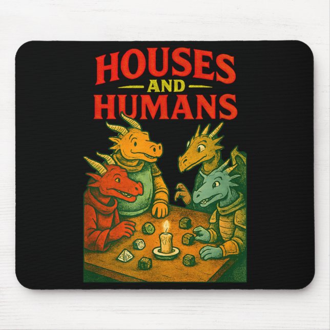 Mousepad Houses And Humans Gaming Funny Rpg Gamer Men Boys  (Frente)