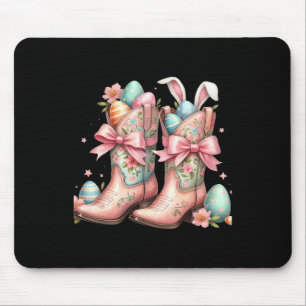 Mousepad Howdy Western Easter Bunny Coquette Cowboy Boots E