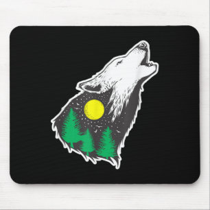 Mousepad Howling Wolf Moon Forest Proteção do Ambiente