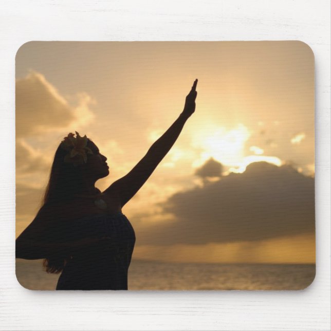 Mousepad Hula na praia havaiana (Frente)