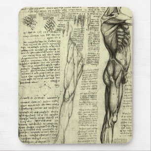 Mousepad Human Anatomy Male Muscles by Leonardo da Vinci