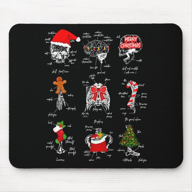 Mousepad Human Skeleton Anatomy Christmas Medical Student X (Frente)