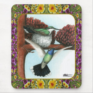Mousepad Hummingbird e Flores #3