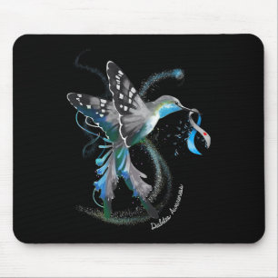 Mousepad Hummingbird Holding Cinza Azul Fita T1d Diabetes
