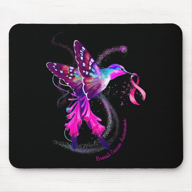 Mousepad Hummingbird Segura Fita Rosa Cancer de Fita Awaren (Frente)