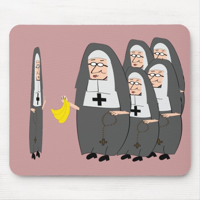 Mousepad Humor católico "irmãs gordas " da freira (Frente)