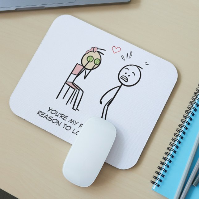 Mousepad Humor Citação Piada Stickman Dia de os namorados E (Criador carregado)