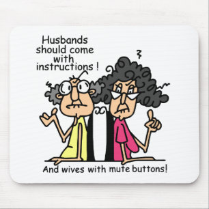 Mousepad Humor da atitude dos maridos e das esposas