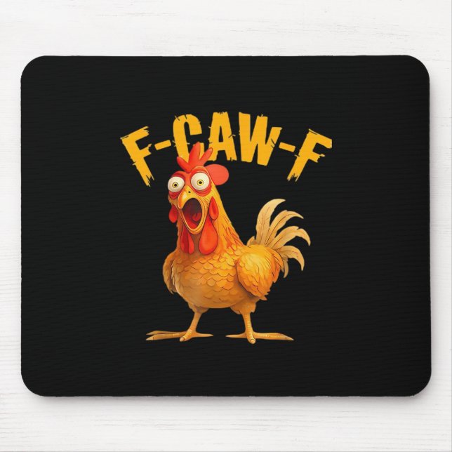 Mousepad Humor de Corvo F-Caw-F Gótico Divertido Retro Lega (Frente)