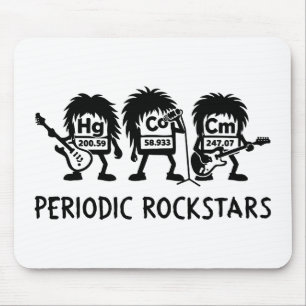 Mousepad Humor de Química de Astros do Rock Periódicos