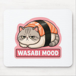 Mousepad Humor de Wasabi Gato Mal-Humorado Engraçado Meme d