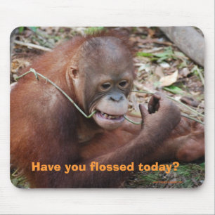 Mousepad Humor dos cuidados dentários dos dentes de Floss