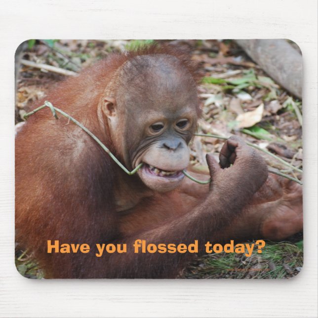 Mousepad Humor dos cuidados dentários dos dentes de Floss (Frente)