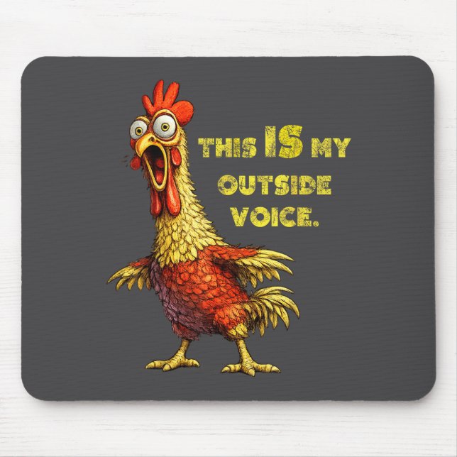 Mousepad Humor Engraçado de Frango Citação de Meme de Galo  (Frente)