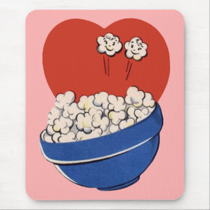 Mousepad Humor Fofo Retrô, Tigela de Pipoca para o Cinema!