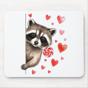 Mousepad Humor Selvagem de Guaxinim Feral no Dia dos Namora
