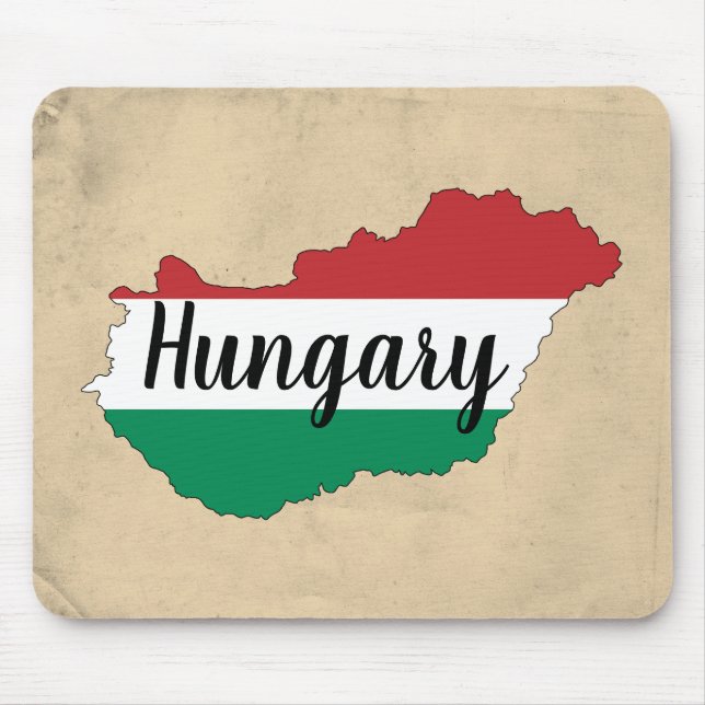 Mousepad Hungria Flag Silhouette (Frente)
