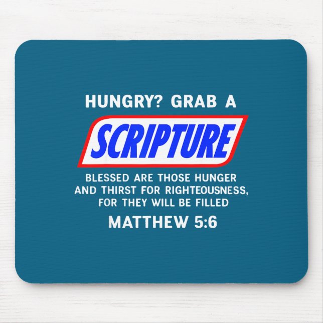 Mousepad Hungry_ Grab A Scripture Bible Verse Famous Funny  (Frente)