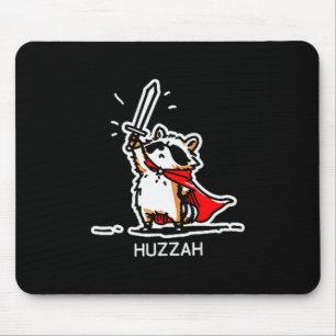 Mousepad Hurra Mapache Cavaleiro Citação Engraçada Espada M