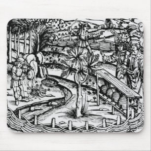 Mousepad Husbandsmen felizes que tendem as abelhas,