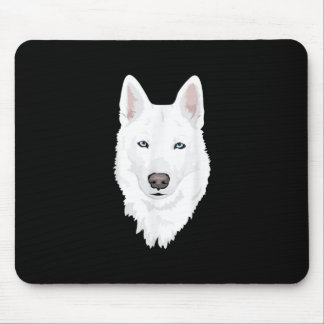 Mousepad Husky Siberiano Branco espantoso - Neve Branca Doc