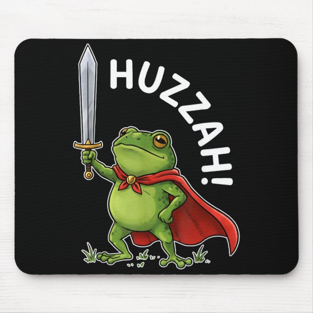 Mousepad Huzzah Frog Knight Funny Sword Meme Frog Quote Men (Frente)