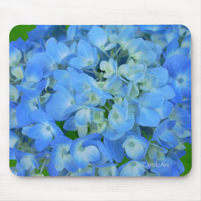 Mousepad Hydrangeas azuis elétricos (Frente)