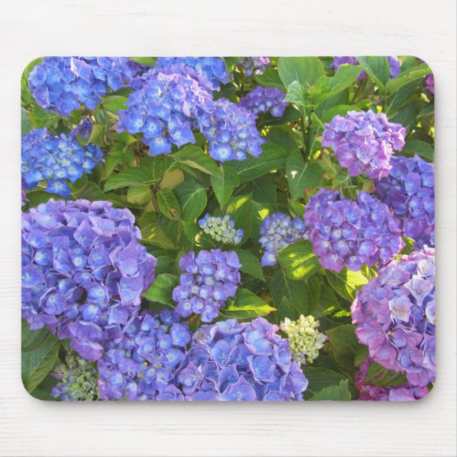 Mousepad Hydrangeas Azul e Roxo (Frente)