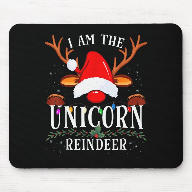 Mousepad I Am The Unicorn Reindeer Christmas Family  (Frente)