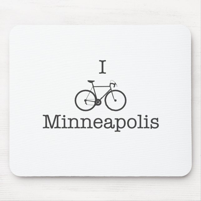 Mousepad I Bike Minneapolis - Texto preto (Frente)