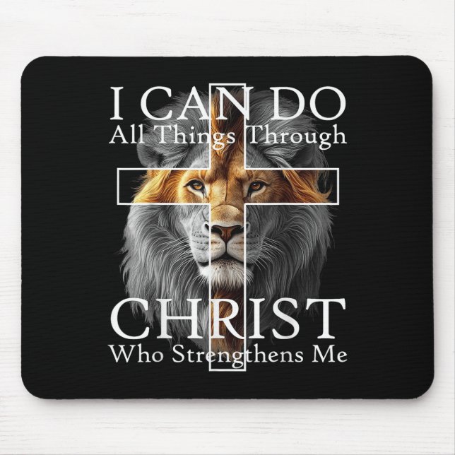 Mousepad I Can Do All Things Through Christ Who Strengthens (Frente)