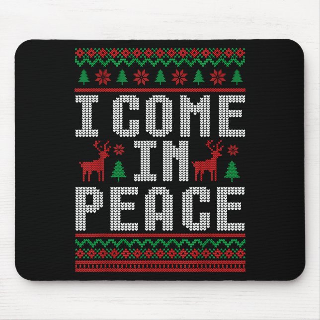 Mousepad I Come In Peace Couple Matching Ugly Christmas Swe (Frente)