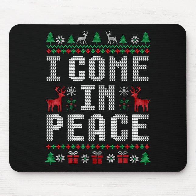 Mousepad I Come In Peace Couple Matching Ugly Christmas Swe (Frente)