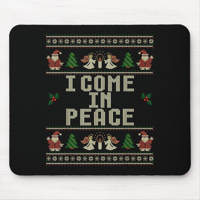 Mousepad I Come In Peace Couple Matching Ugly Christmas Swe (Frente)