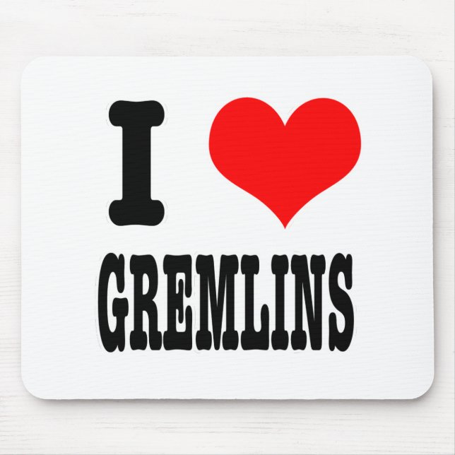 MOUSEPAD I HEART (AMOR) GREMLINS (Frente)