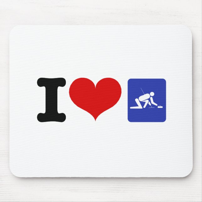 Mousepad I Heart Curling (Frente)