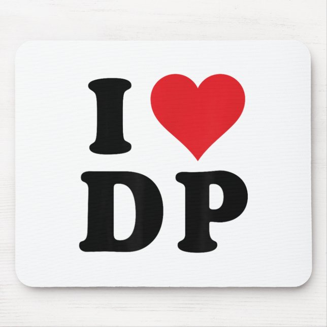 Mousepad I Heart Dp Inicials I Love D.p First and Last Nam (Frente)