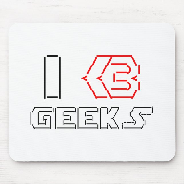 Mousepad I Heart Geeks ASCII ART (Frente)