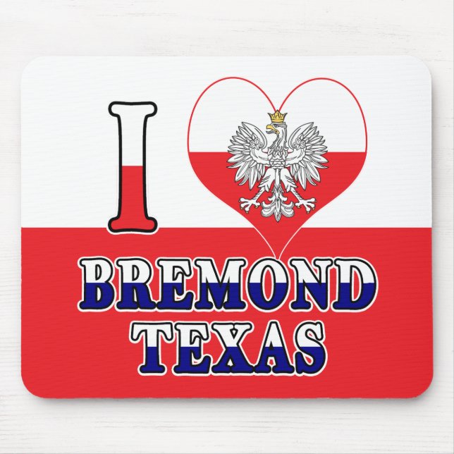 Mousepad I Heart Love Bremond Texas (Frente)