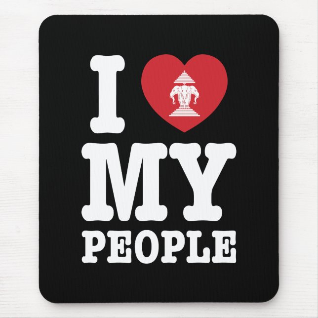 Mousepad I Heart (Love) Erawan My Lao Pessoas (Frente)