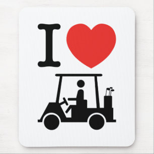 Mousepad I Heart (Love) Golf Cart