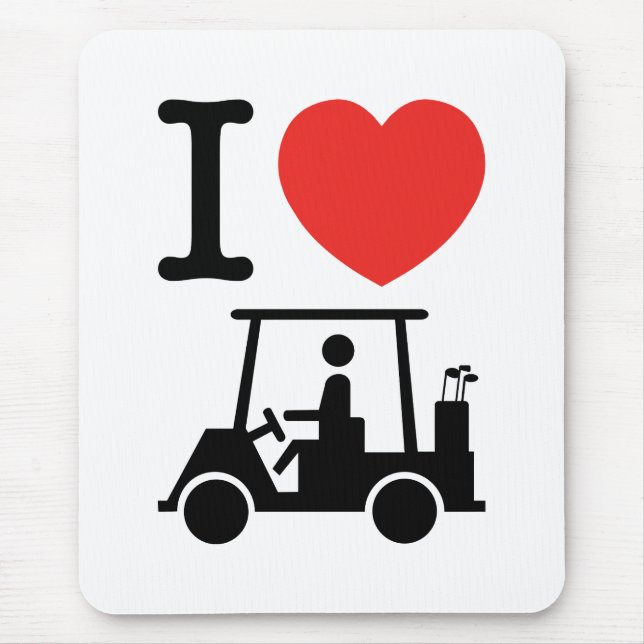 Mousepad I Heart (Love) Golf Cart (Frente)