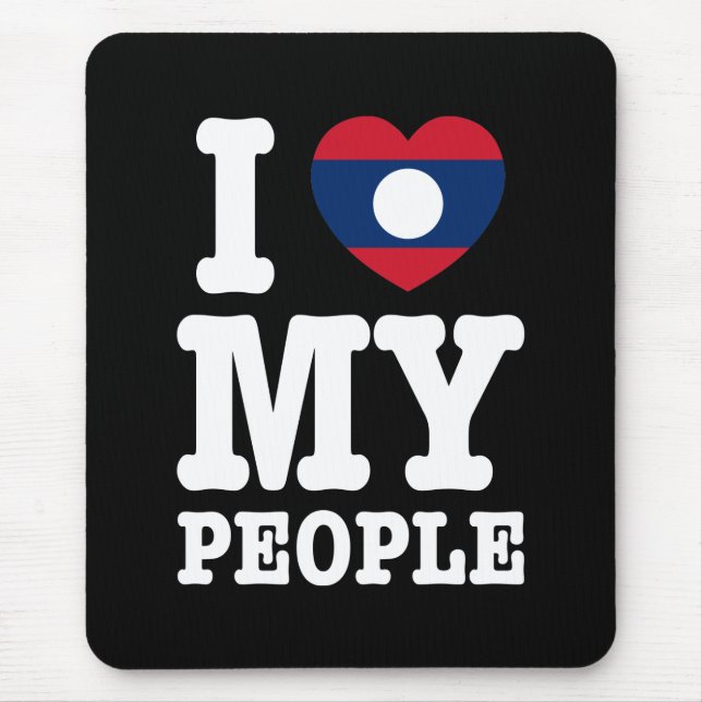 Mousepad I Heart (Love) My Lao Pessoas (Frente)