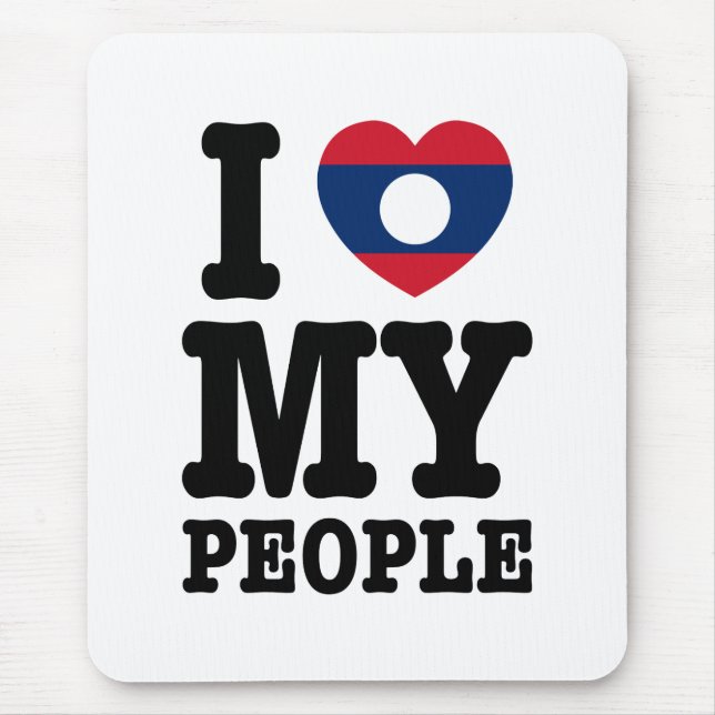 Mousepad I Heart (Love) My Lao Pessoas (Frente)